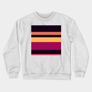 A splendid pot-pourri of Almost Black, Jazzberry Jam, Brick Red, Light Red Ochre and Butterscotch stripes. Crewneck Sweatshirt